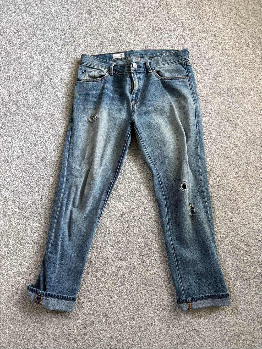 GAP Light Blue Distressed Women's Boyfriend Jeans